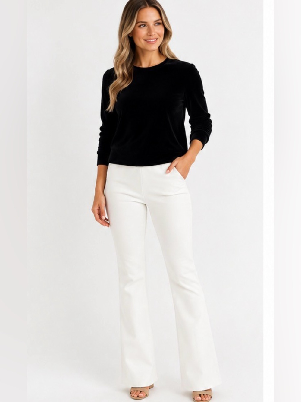 Tuckernuck White Pull-On Flare Pants Size Small